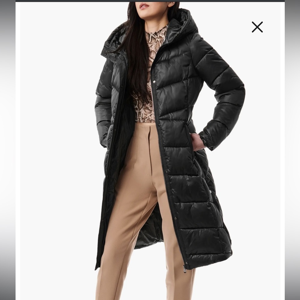 Bernardo, long puffer coat with hood